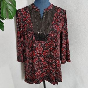 Cato Sequin Tunic Blouse Top